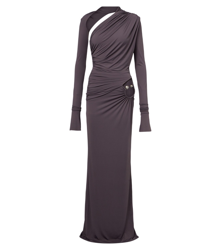 Photo: De La Vali Jade cutout asymmetric jersey gown