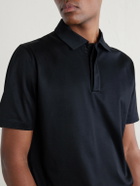Canali - Cotton-Jersey Polo Shirt - Black