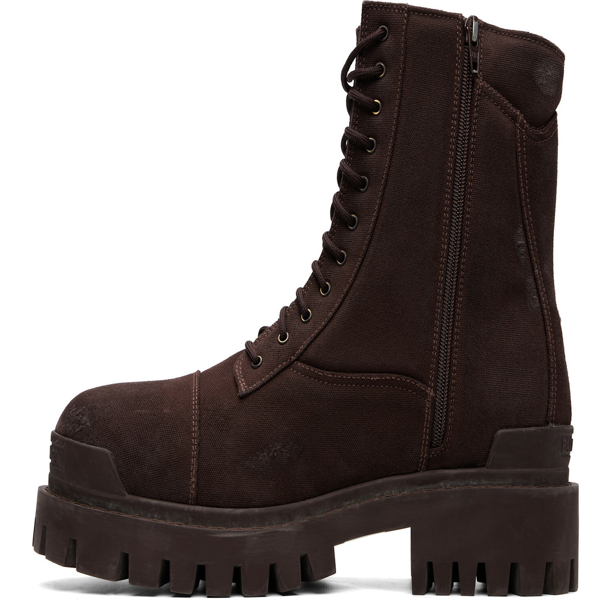 Balenciaga Brown Combat Strike Boots