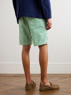 Incotex - Striped Straight-Leg Cotton Bermuda Shorts - Green