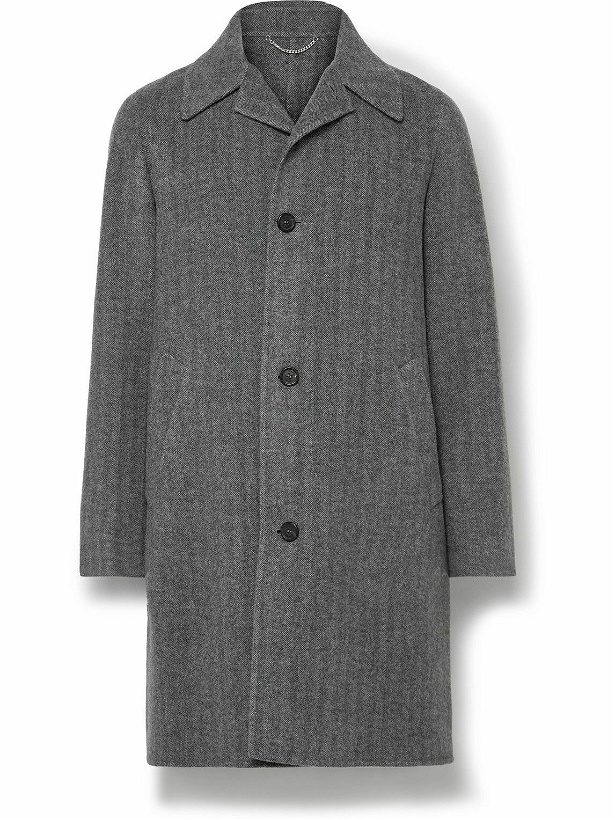 Photo: Dunhill - Unstructured Double-Faced Herringbone Wool Car Coat - Gray