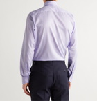 CANALI - Cutaway-Collar Checked Cotton Shirt - Purple