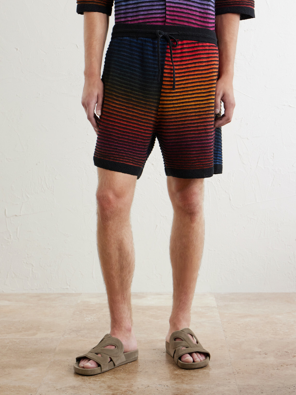 LOEWE - Paula's Ibiza Straight-Leg Striped Cotton-Blend Shorts - Multi