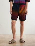 LOEWE - Paula's Ibiza Straight-Leg Striped Cotton-Blend Shorts - Multi