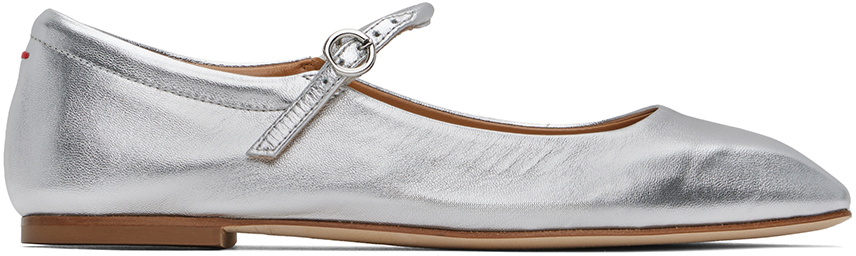 【関税込み】Uma Ballerinas - Aeyde - Leather - Silver Aeyde | UMA Silver Mary Jane Flat