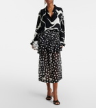 Dries Van Noten Polka-dot ruffled midi skirt