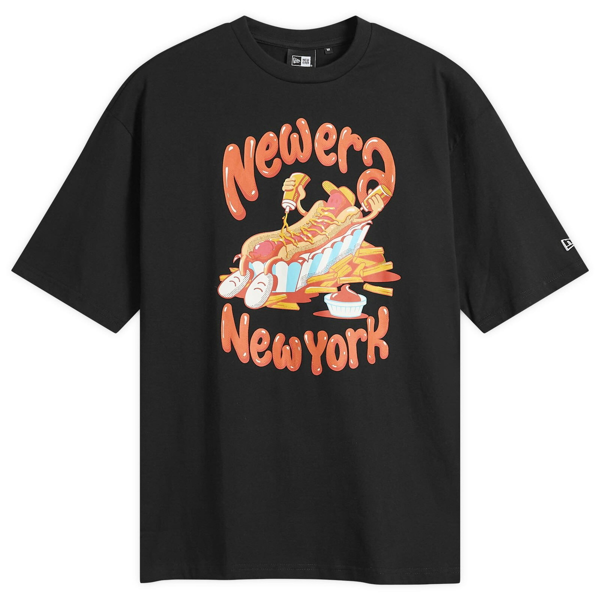 New Era Men's Hot Dog Graphic T-Shirt in Black