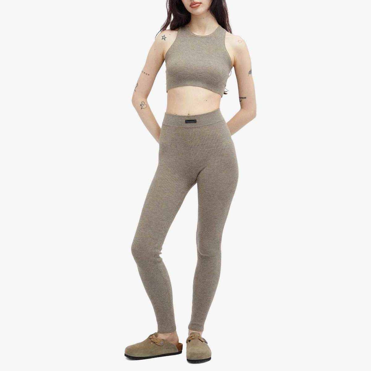Fear of God ESSENTIALS Women's Waffle Leggings in Heather Gray