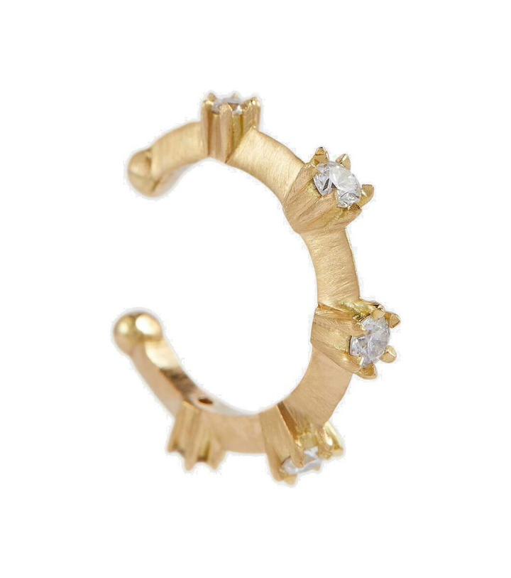 Photo: Jade Trau Kismet 18kt gold single ear cuff with diamonds