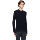 Ermenegildo Zegna Navy Cashmere Crewneck Sweater