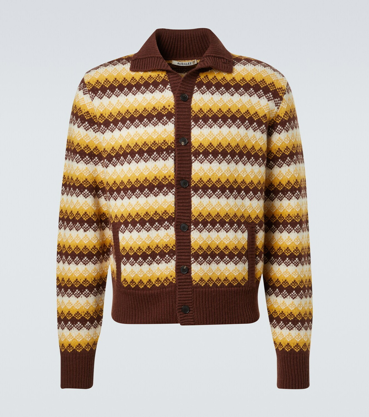 Auralee Jacquard cashmere and wool cardigan Auralee