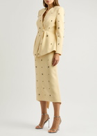 Huishan Zhang Thalia Crystal-embellished Midi Skirt Light Yellow