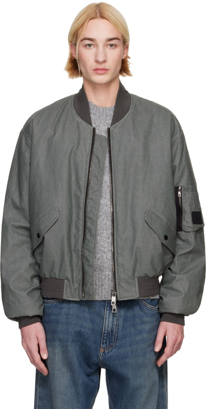 Photo: Dolce&Gabbana Gray Oversize Linen Bomber Jacket