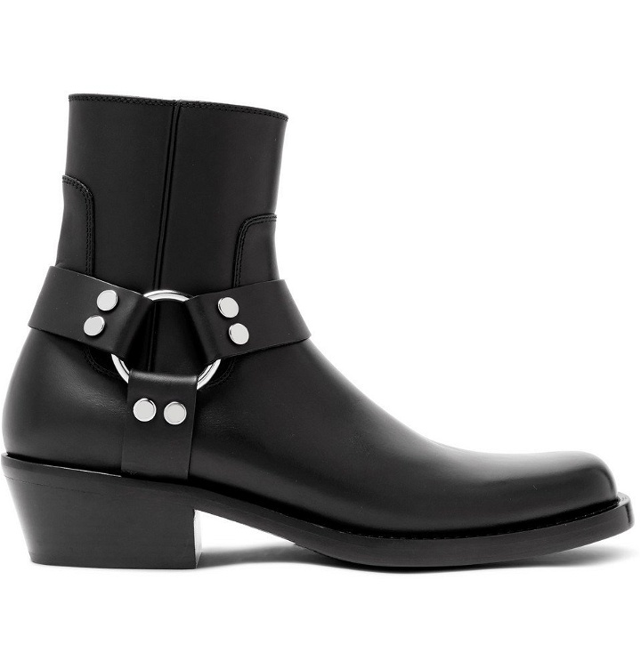 Photo: Balenciaga - Leather Harness Boots - Black