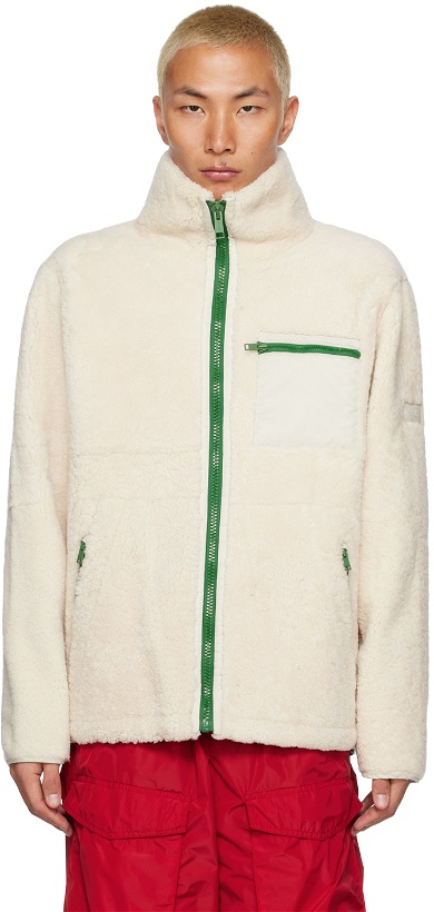Photo: Yves Salomon - Army Off-White Funnel Neck Shearling Jacket