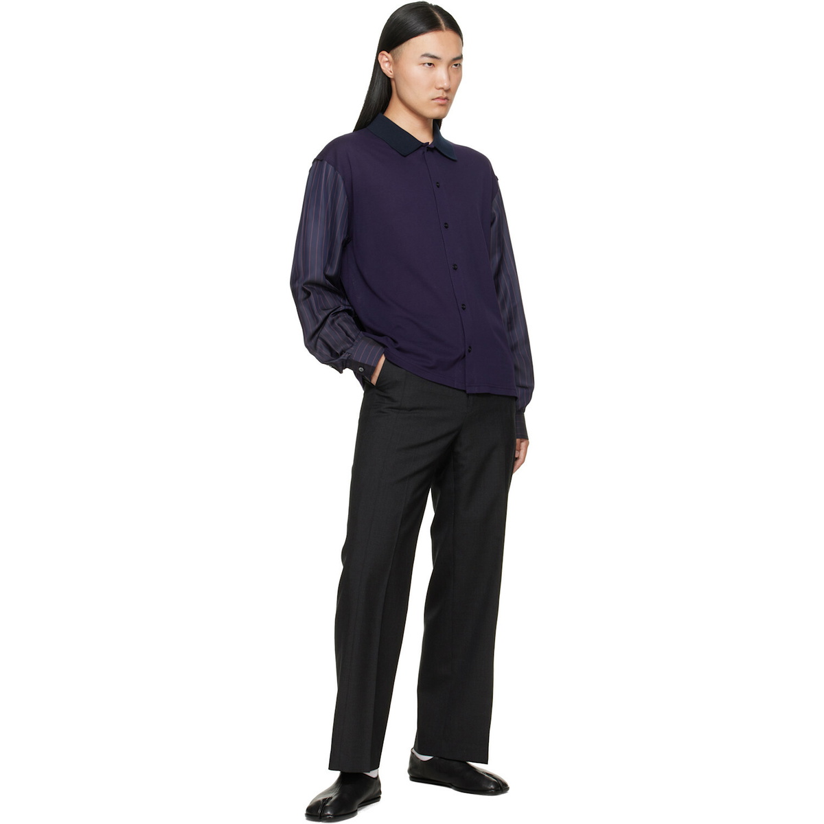 Maison Margiela Purple Bimaterial Shirt