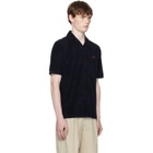 Fred Perry Navy Open Collar Towelling Polo