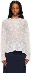 Comme des Garçons Comme des Garçons Off-White Embroidered Blouse
