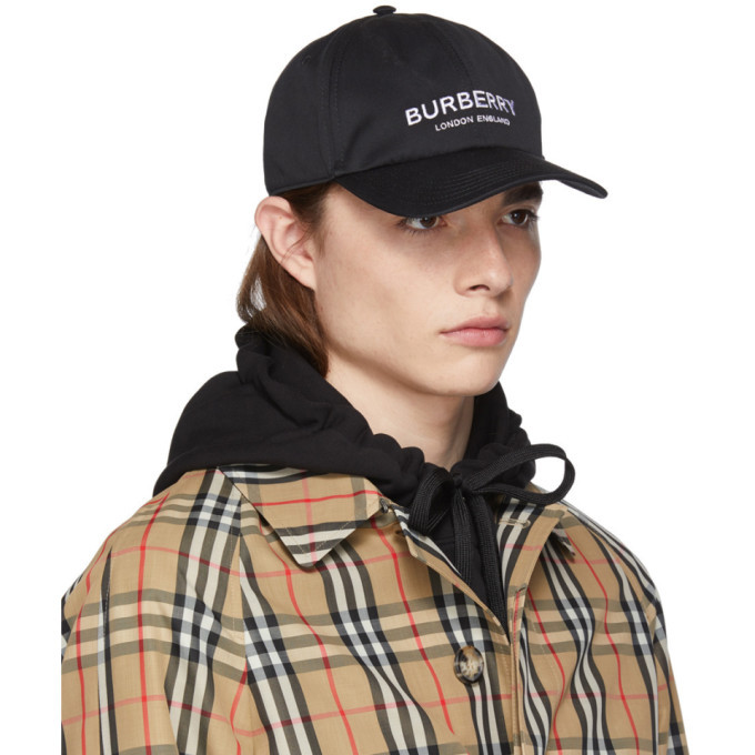 Burberry Black Logo Print Baseball Cap Burberry display picture 3