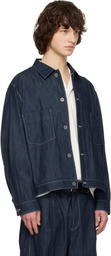 Solid Homme Navy Japanese Denim Trucker Jacket