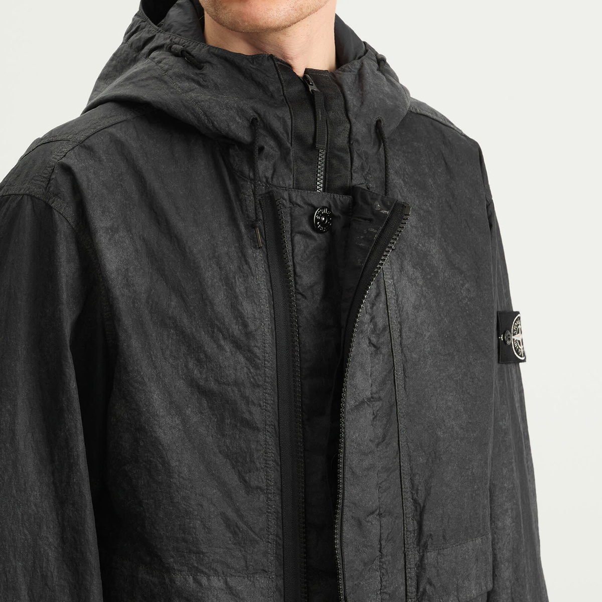 Stone Island Men's Dense Nylon-TC Hand Sprayed Reflective Short Pa