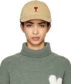 AMI Paris Beige Ami de Coeur Embroidery Cap