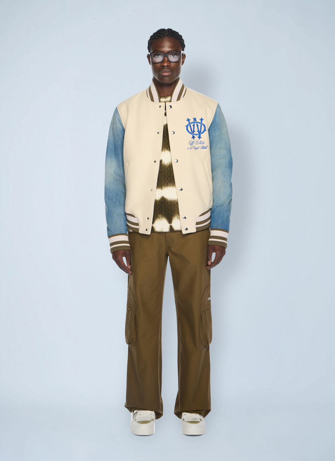 Off-White Gothic Wool Denim Varsity Jacket
