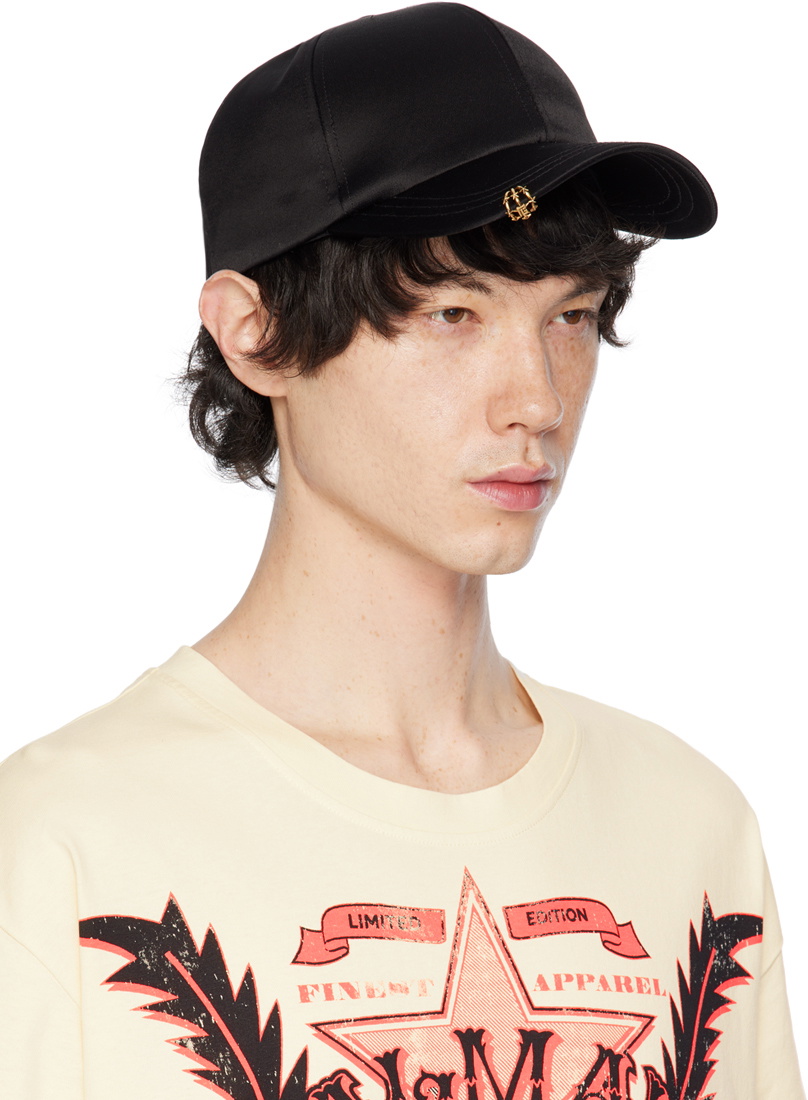 Balmain Black Mini Stars Stud Ring Cap