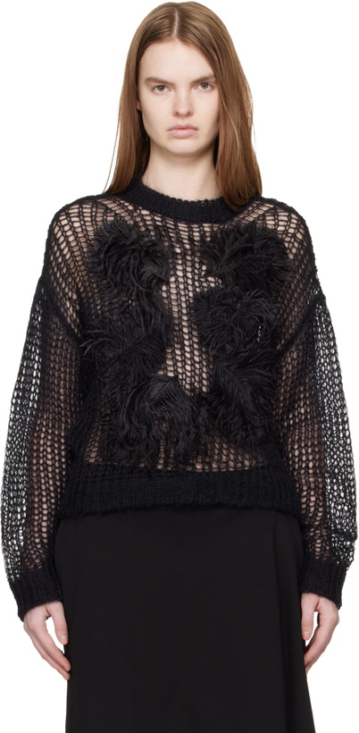 Photo: The Attico Black Light Mohair Feather Sweater