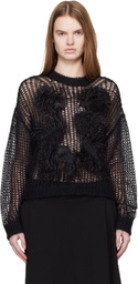 The Attico Black Light Mohair Feather Sweater
