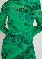 Erdem Floral Draped Cloqué Midi Dress Green