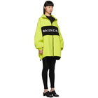 Balenciaga Yellow Wool Logo Zip-Up Jacket