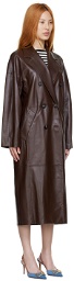 Max Mara Brown Ussuri Leather Coat