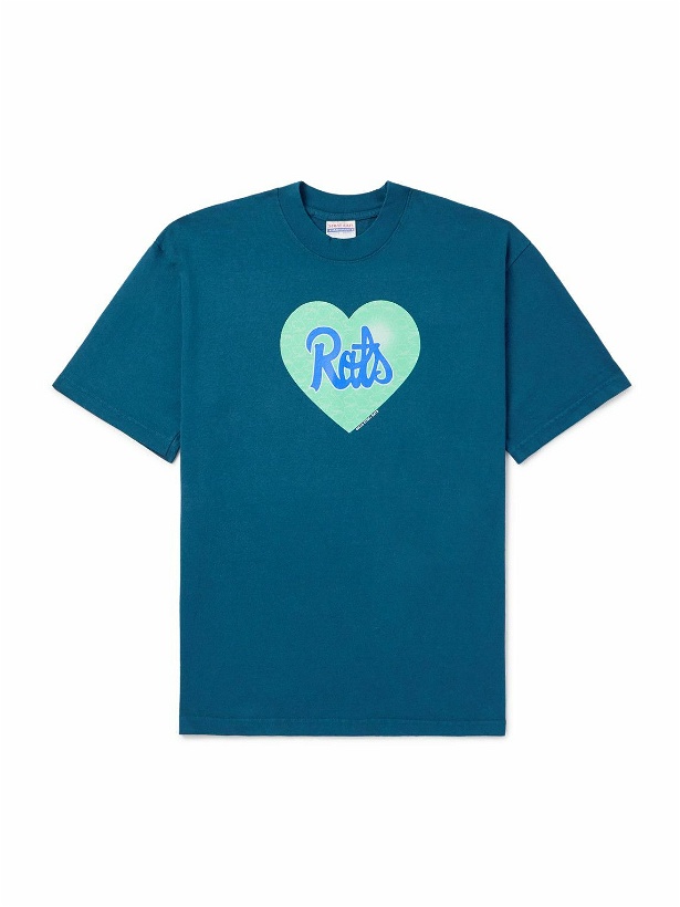 Photo: Stray Rats - Logo-Print Cotton-Jersey T-Shirt - Blue