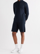MR P. - Knitted Silk and Cotton-Blend Drawstring Shorts - Blue