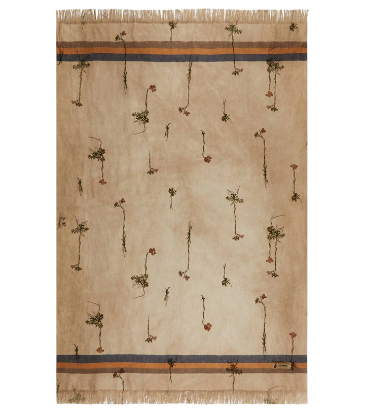 Photo: The House of Lyria Sharpei striped floral fringed blanket