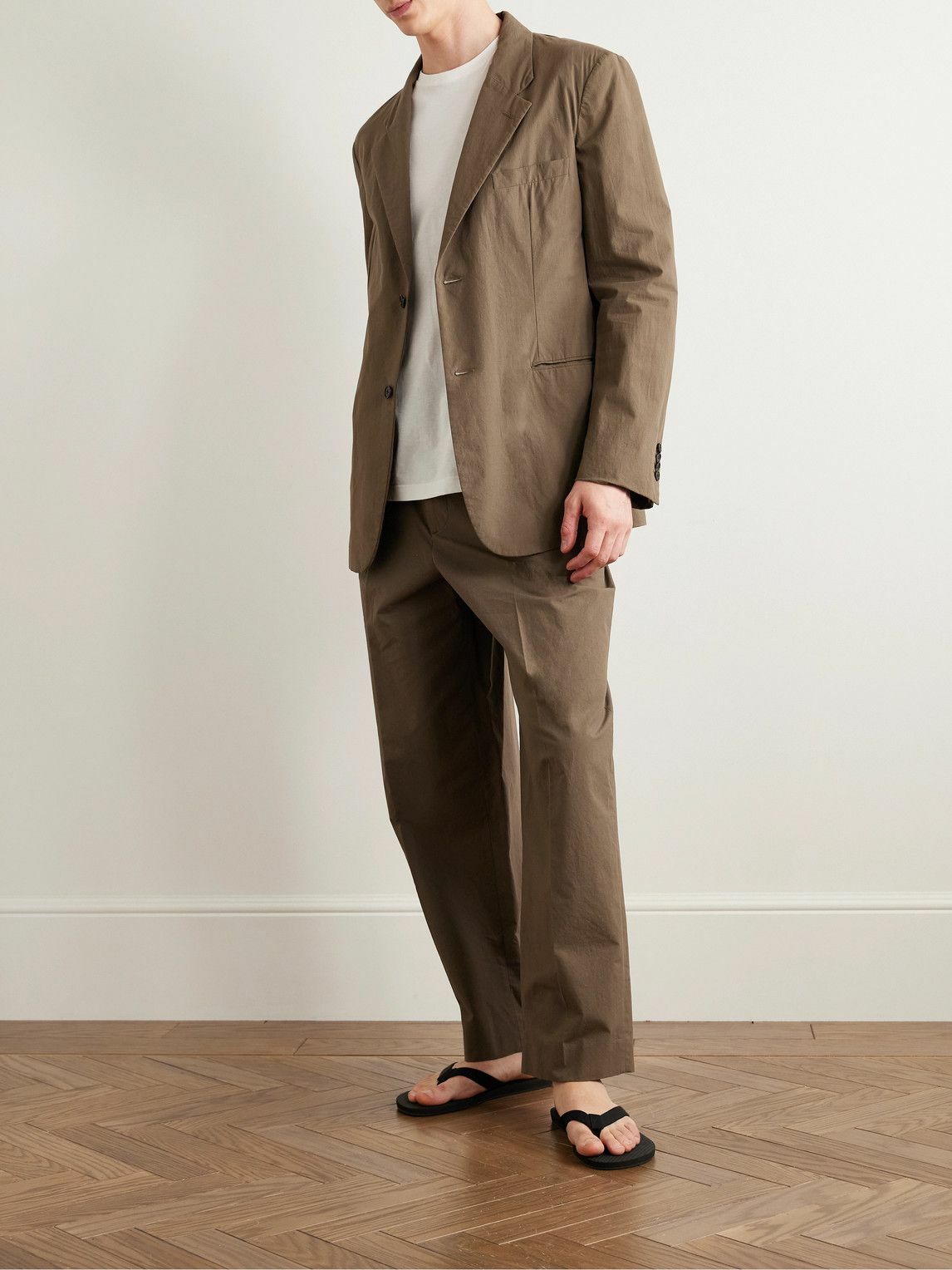 THE ROWセットアップ Ritchie Jacket&Silas pants The Row - Ritchie Slim-Fit Unstructured Cotton Suit Jacket - Brown