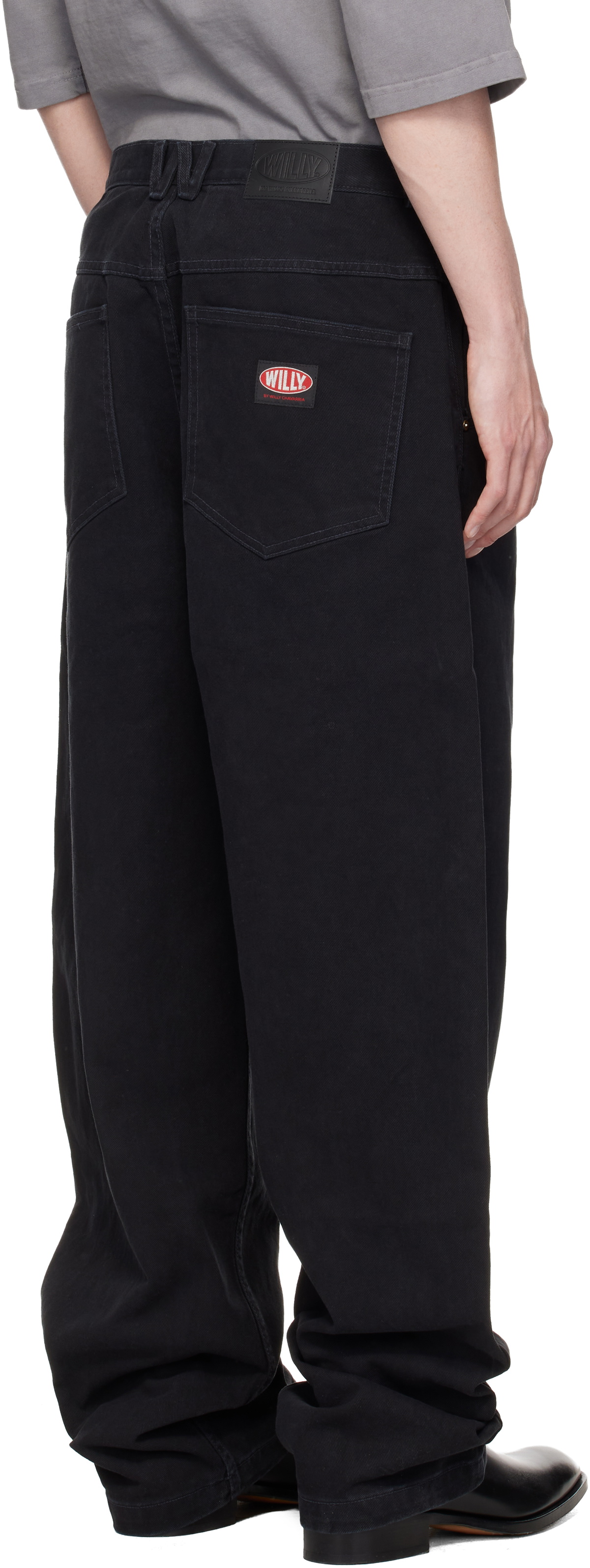 WILLY CHAVARRIA Black Straight Leg 'Bad Boy' Jeans
