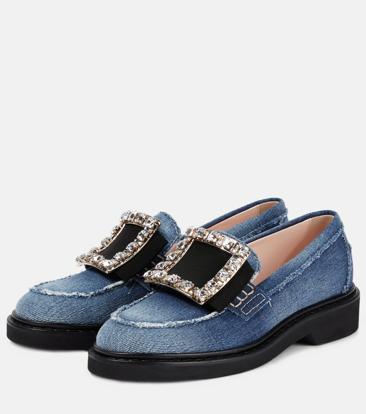 Roger Vivier Viv' Go-Thick Metal Buckle Loafers