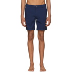Onia Navy Striped Calder Swim Shorts