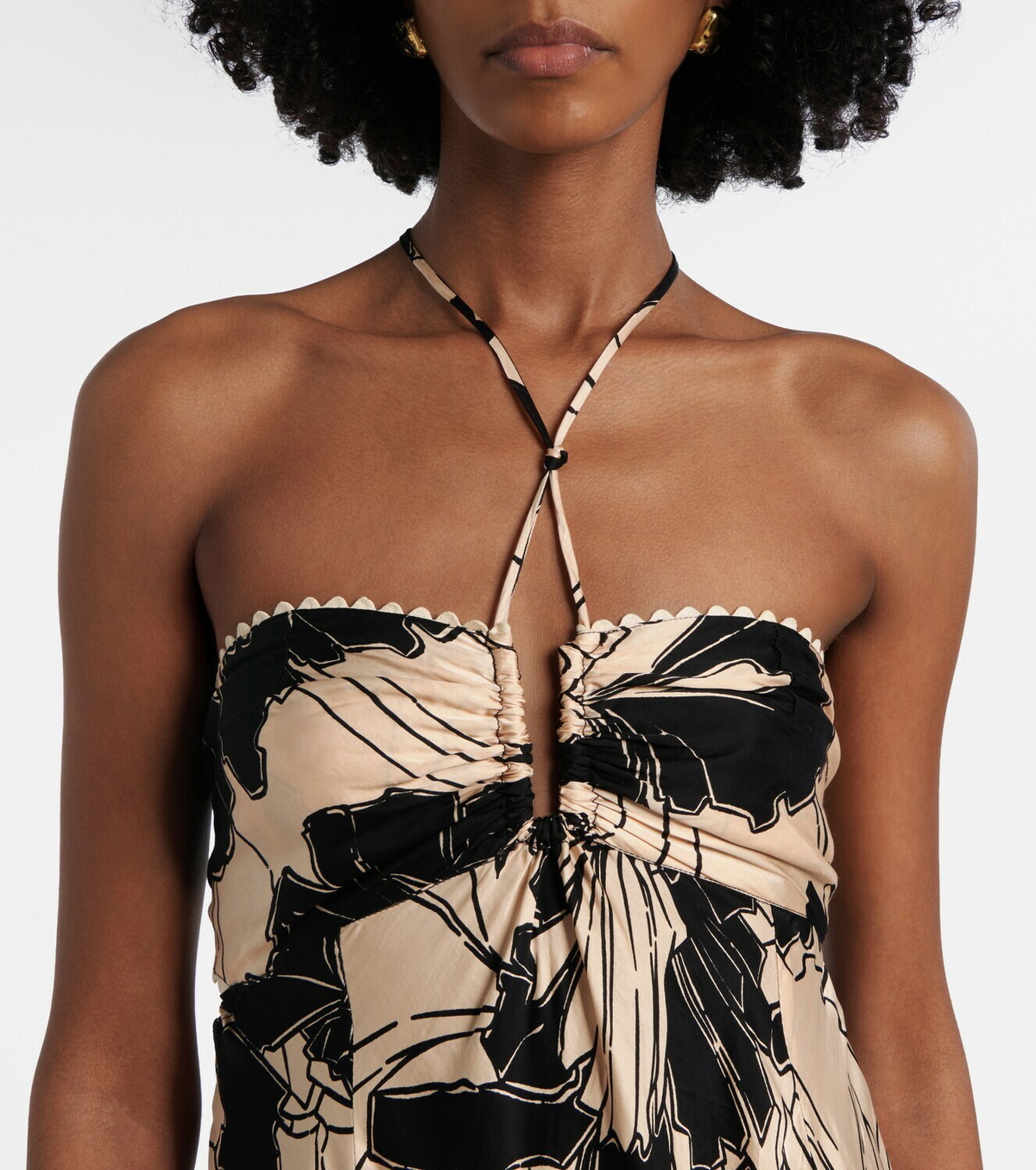 Poupette St Barth Carla floral halterneck maxi dress