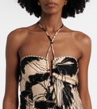 Poupette St Barth Carla floral halterneck maxi dress
