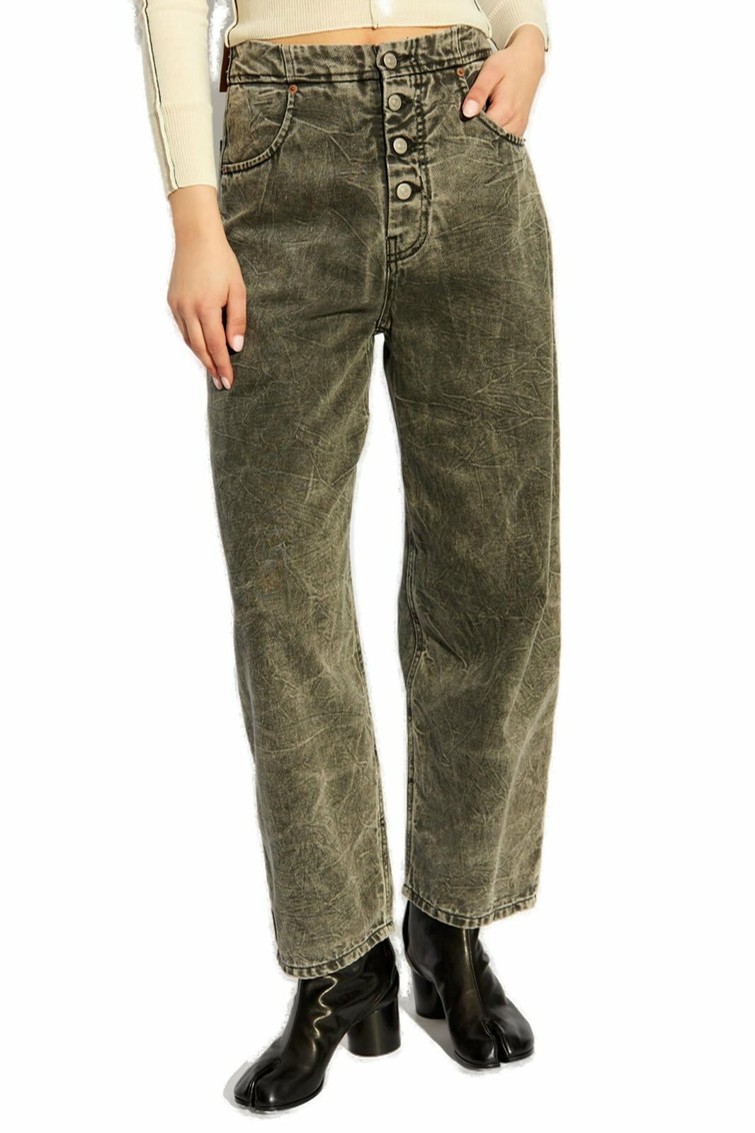 MM6 Maison Margiela Logo Patch Wide-leg Jeans MM6 Maison