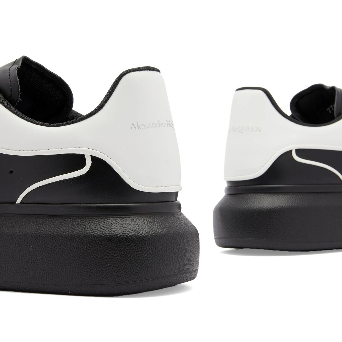 Alexander McQueen Men's Court Sneakers in Black/White/White Alexander McQueen Men's Court Sneakers in Black/White/White