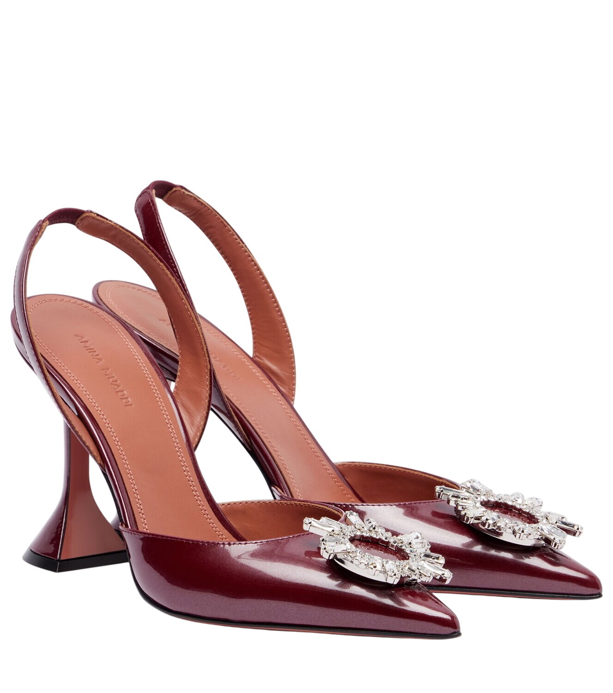 Amina Muaddi Silver Leather Begum Pumps Amina Muaddi