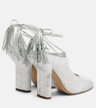 Dries Van Noten Metallic leather mules