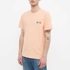 Maison Kitsuné Men's Double Fox Head Patch T-Shirt in Peach