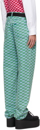 Molly Goddard SSENSE Exclusive Blue & Green Checkerboard Jeans