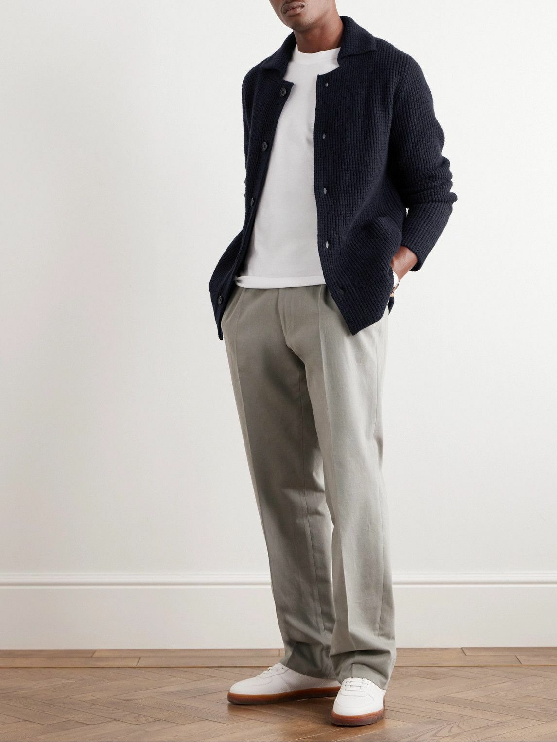 Rubinacci - Waffle-Knit Cashmere Cardigan - Blue