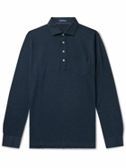 Peter Millar - Amble Slim-Fit Cotton and Cashmere-Blend Piqué Polo Shirt - Blue